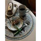Set de table Vinyle Rond Mosaïque - Amanda | Fleux | 14