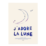 Affiche A3 J'adore La Lune | Fleux | 2