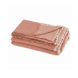Plaid Vice Versa Frange - Lin Lavé Froissé - Bois de Rose/Givré | Fleux | 2
