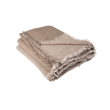 Plaid Vice Versa Frange - Lin Lavé Froissé - Taupe/Ciment | Fleux | 2