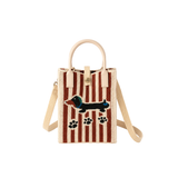 Sac bandoulière Téléphone Maille Poignées Caoutchouc - Beige et Marron | Fleux | 3