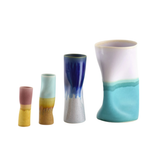 Vase Cylindre - Distortion Bleu et Jaune | Fleux | 3