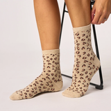 Chaussettes Coton Peigné - Léopard Beige | Fleux | 4