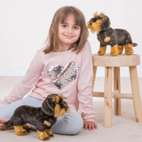 Peluche Teckel à poil dur debout | Fleux | 5