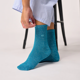 Chaussettes Pailletées Coton Peigné - Bleu Canard | Fleux | 5