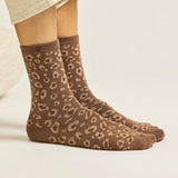 Set of 3 fancy socks - Golden Brown Leopard Sequins | Fleux | 4