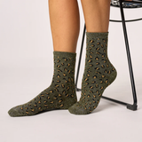 Chaussettes Coton Peigné - Léopard Kaki | Fleux | 4