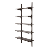 PI Wall Shelf in Dark Brown Mahogany - 5 shelves | Fleux | 4