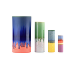 Vase Cylindre - Distortion Gris Vert & Rose pêche | Fleux | 3