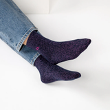Chaussettes Unies Pailletées - Marine | Fleux | 4