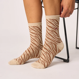 Chaussettes Coton Peigné - Zèbre Beige | Fleux | 4