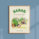 Affiche Babar Babar fait du vélo avec Arthur | Fleux | 6