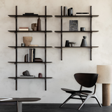 PI Wall Shelf in Dark Brown Mahogany - 5 shelves | Fleux | 5
