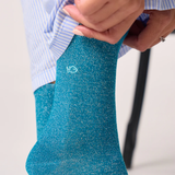 Chaussettes Pailletées Coton Peigné - Bleu Canard | Fleux | 6