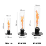 Cheminée / Feu de table Spin Air 900 - 19 cm Ø 9 cm x 40,5cm - All black | Fleux | 18