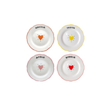 Set de 4 assiettes Amour Coeur 19 cm | Fleux | 4