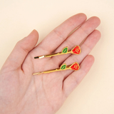 Duo Barrettes fines Roses | Fleux | 11