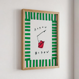 Affiche A3 Bisous Acrylic Edition - Green Striped | Fleux | 5
