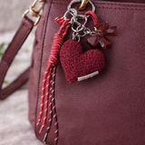 Porte-clés et bijou de sac - Cœur et Nœud Rouge | Fleux | 3