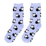 Black &amp; White Cat Socks - Purple | Fleux | 5
