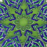 Dessous de Plat Fleur en Céramique - Bleu et Vert | Fleux | 3