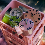 Retro ceramic clock - h 16.2 cm - Pink | Fleux | 10