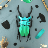 Origami Stag Beetle Green Deer Caribbean Trophy | Fleux | 3