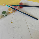 Set de 8 Cartes à peindre par numéro - Les beaux jours | Fleux | 7
