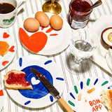 Assiette Coeur - Bleu | Fleux | 4