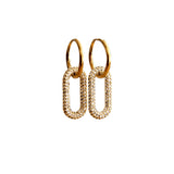 Oval earrings with crystals | Fleux | 2