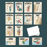 Pack of 13 French Wines Postcards - 30 x 40 cm - Ecru | Fleux | 7