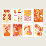 Set de 8 Cartes à peindre par numéro - Palette florale | Fleux | 5