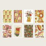 Set de 8 Cartes à peindre par numéro - Rétro déco | Fleux | 5