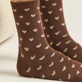 Set of 3 fancy socks - Small Golden Brown Heart | Fleux | 6