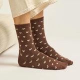 Set of 3 fancy socks - Small Golden Brown Heart | Fleux | 5