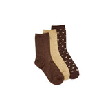 Set of 3 fancy socks - Small Golden Brown Heart | Fleux | 4