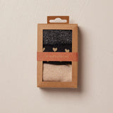 Set of 3 fancy socks - Small Black and Gold Heart | Fleux | 5