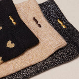 Set of 3 fancy socks - Small Black and Gold Heart | Fleux | 4