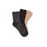 Set of 3 fancy socks - Small Black and Gold Heart | Fleux | 3