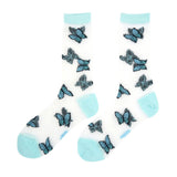 Transparent Butterfly Socks - Blue | Fleux | 5