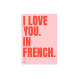 Poster I love you in French - 50 x 70 cm - Pink | Fleux | 5