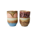 Set of 4 70's Lagoon Ceramic Coffee Mugs - 8 x 7 cm | Fleux | 2