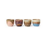 Set of 4 70's Lagoon Ceramic Coffee Mugs - 8 x 7 cm | Fleux | 3