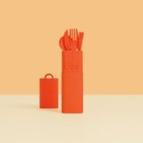 Kit de couverts réutilisables - Orange | Fleux | 5