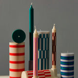 Set of 4 Pattern Candles - Green/Blue/Brown | Fleux | 5