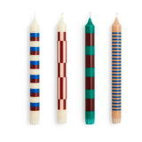 Set of 4 Pattern Candles - Green/Blue/Brown | Fleux | 4