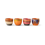 Set of 4 70'S Ceramic Java Coffee Mugs - 8 x 7 cm | Fleux | 7
