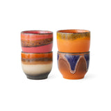 Set of 4 70'S Ceramic Java Coffee Mugs - 8 x 7 cm | Fleux | 4