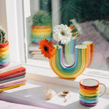 Ceramic Rainbow Double Vase  | Fleux | 5