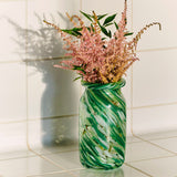 Vase Splash Roll Neck - Ø 11,3 x h 20,5 cm - Green Swirl | Fleux | 5